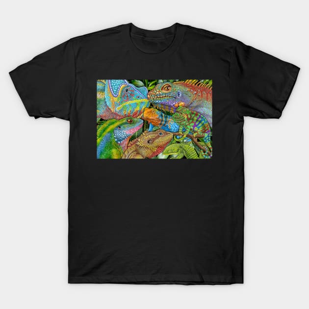 Reptile Collage T-Shirt by Tim Jeffs Art